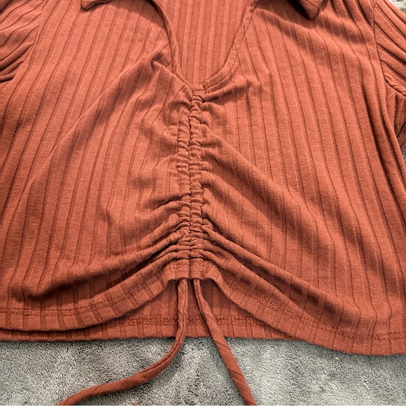 Altar'd State Rust Ribbed Crop Top - Picture 2 of 5
